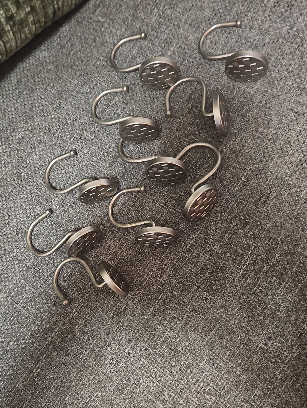 Shower Curtain Hooks. Woven Metal Design. Qty 10.